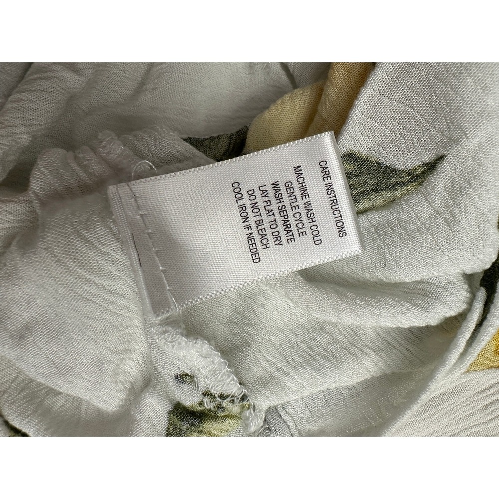Womens Cottagecore Lemon Print Top Size M Botanical Mediterranean Fruit Cropped - Picture 5 of 8
